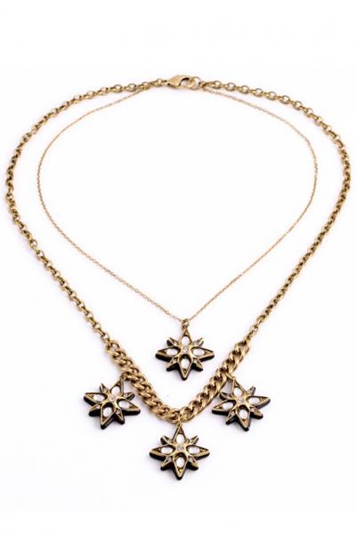 Oasap Golden-tone Duet-chain Necklace