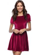 Oasap Fashion Short Sleeve A-line Velvet Dress