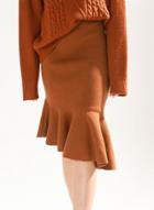 Oasap Fashion Slim Fit Irregular Ruffle Skirt