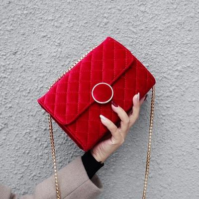 Oasap Classic Velvet Party Chain Shoulder Bag