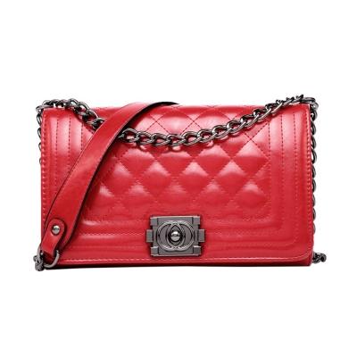 Oasap Hasp Flap Mini Bag With Chain Shoulder Strap