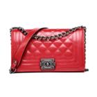 Oasap Hasp Flap Mini Bag With Chain Shoulder Strap