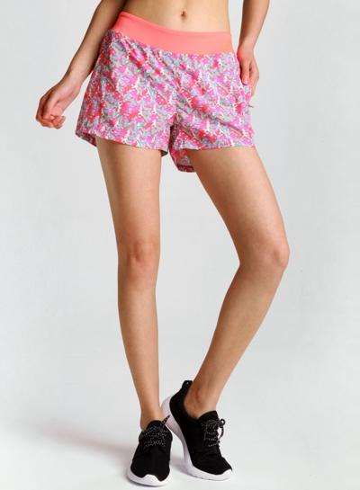 Oasap Women's Wide Waistband Printed Dri Fit Sports Shorts