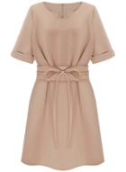 Oasap Women's Fashion Short Sleeve Bow Waist A-line Dress
