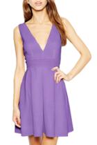 Oasap Women's Fashion V-neck Backless Pleated Mini Dress