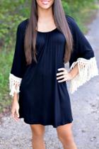 Oasap Chic Tassel-sleeved A-line Dress