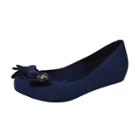 Oasap Solid Color Flat Heels Shoes With Bow