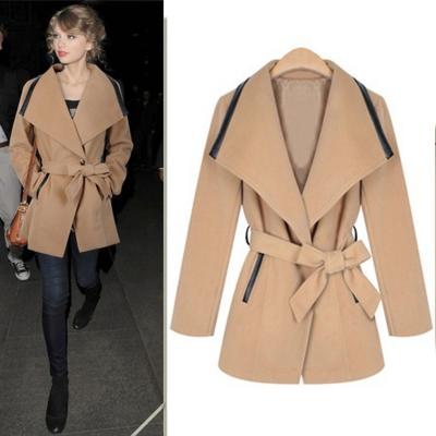 Oasap Fashion Woolen Coat With Belt