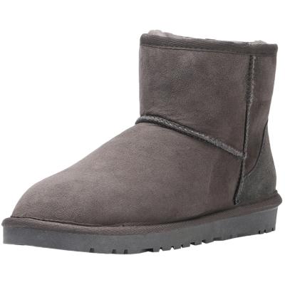 Oasap Solid Color Round Toe Flat Ankle Snow Boots