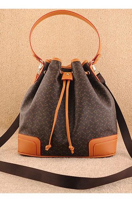 Oasap Contrast Color Drawstring Bucket Handbag