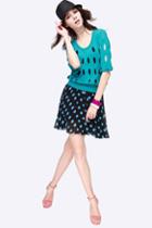 Oasap Sweet Dots Detail Chiffon Skirt With Elastic Waistline