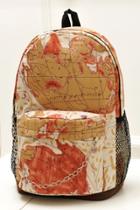Oasap Vintage Map Pattern Backpack