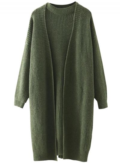 Oasap Women's Casual Open Front Knitted Cardigan Sweater Twin Set