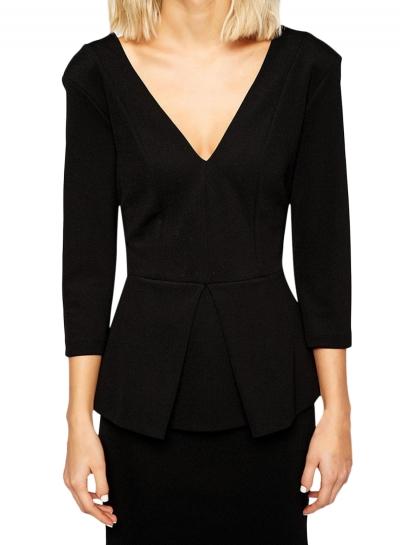 Oasap Women's Fashion V Neck Peplum Bodycon Pencil Dress