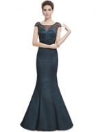 Oasap Women's Chic Mesh Rhinestone Paneled Scoop Back Mermaid Dress