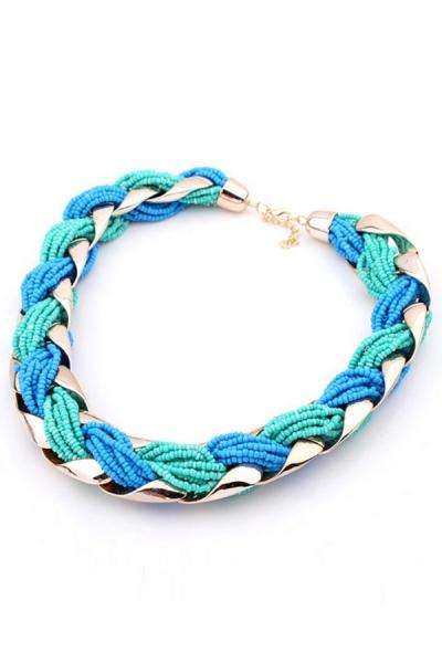 Oasap Beaded Multi-strand Braided Choker