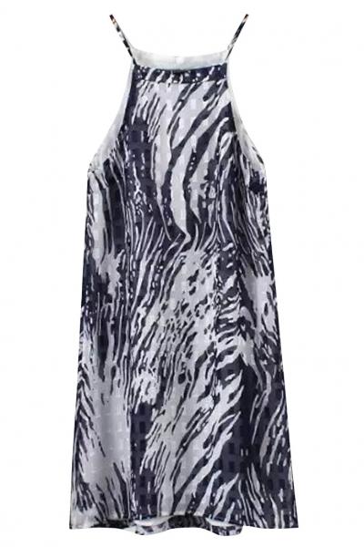 Oasap Sexy Ink Painting Printed Slip Dress