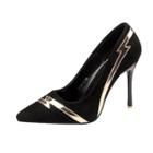 Oasap Color Block High Heels Pointed Toe Slip-on Pumps