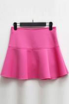 Oasap Candy Color High-waist Skirt