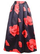 Oasap High Waist Floral Printed Maxi Pleated Skirt