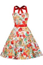 Oasap Chic Printing Bow Back Halter A-line Dress