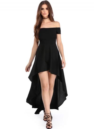 Oasap High Low Hem Off Shoulder Party Dress