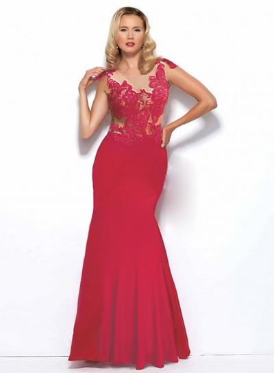 Oasap Round Neck Lace Panel Maxi Dress