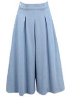 Oasap Women's Casual Solid Color Pleated Culottes Cropped Pants
