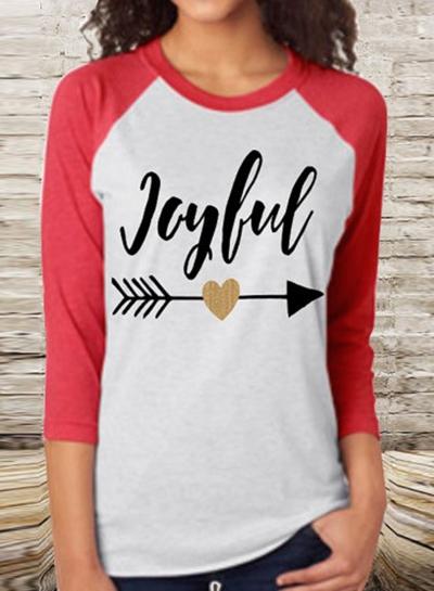 Oasap Round Neck Raglan Sleeve Tee Shirt