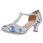 Oasap Pointed Toe Floral Latin Dance Shoes