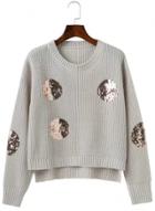 Oasap Fashion Sequins High Low Pullover Sweater
