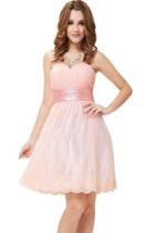 Oasap Strapless Sweetheart Neckline Lacey Homecoming Party Dress