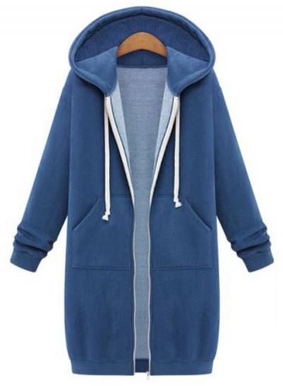 Oasap Wool Long Sleeve Hooded Coats