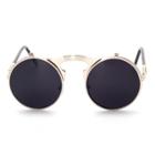 Oasap Retro Flip Up Round Circle Lens Stempunk Sunglasses
