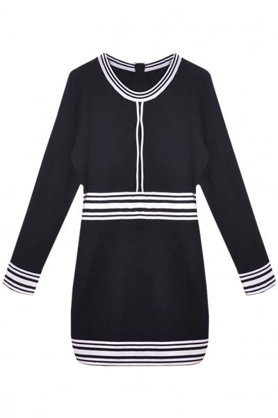 Oasap Basic Stripe Knitted Mini Dress