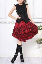 Oasap Gothic Lolita Style Multi Layer Anomalous Skirt With Flouncing Detail