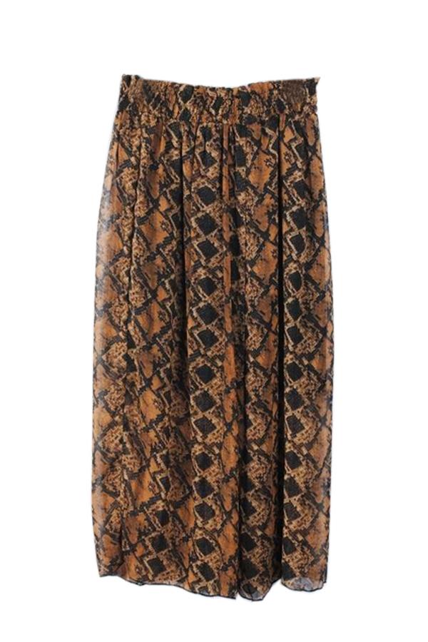 Oasap Snake Skin Printing Ankle Length Skirt