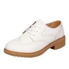 Oasap Cow Split Round Toe Brogue Shoes