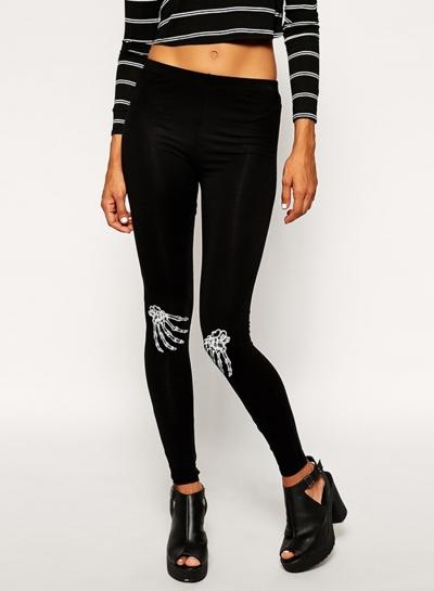 Oasap Fashion Ankle Length Skull Print Legging
