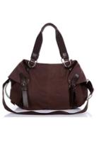 Oasap Chic Canvas Shoulder Bag With Folded Detail