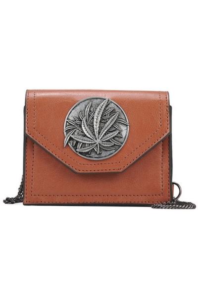 Oasap Vintage Badge Shoulder Bag