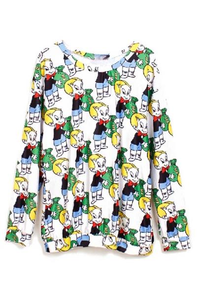 Oasap Classic Cartoon Pattern Sweatshirt