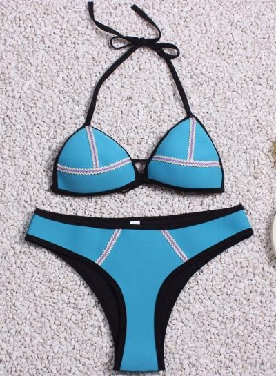 Oasap Fashion 2 Piece Halter Triangle Bikini Set
