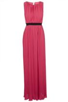 Oasap Hot Pink Pleated Maxi Dress