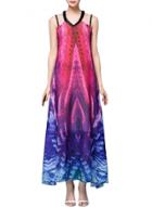 Oasap Women's Fashion Spaghetti Strap Print Beach Maxi Boho Dress