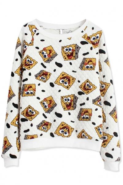 Oasap Lovely Cartoon Graphic Sweatshirt