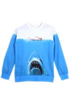 Oasap Shark And Swimming Man Print Sweatshirt
