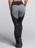 Oasap Bodycon Color Block Net Yarn Leggings
