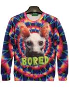 Oasap Dizzying Bored Cat Sweatshirt