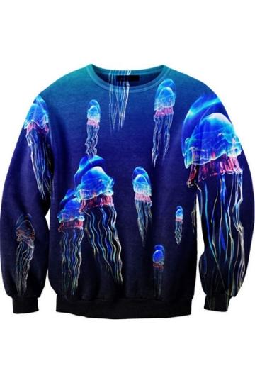 Oasap Mysterious Blue Ocean Sweatshirt
